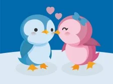Puzzle drăguț de pinguin